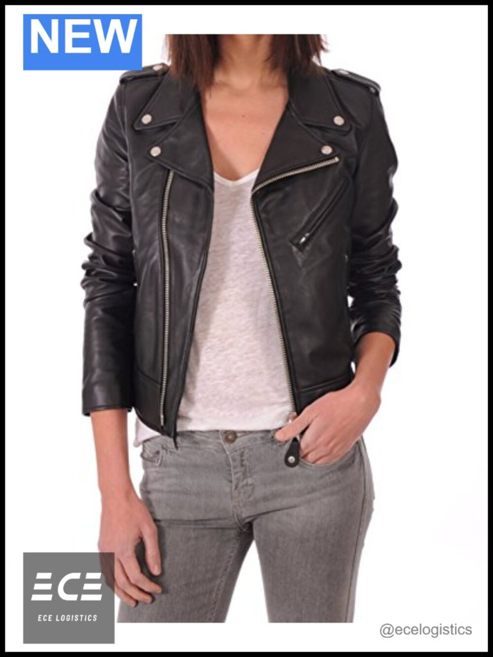 Lambskin Leather Bomber Biker Jacket 100% Genuine Slim Fit Aviator Coat